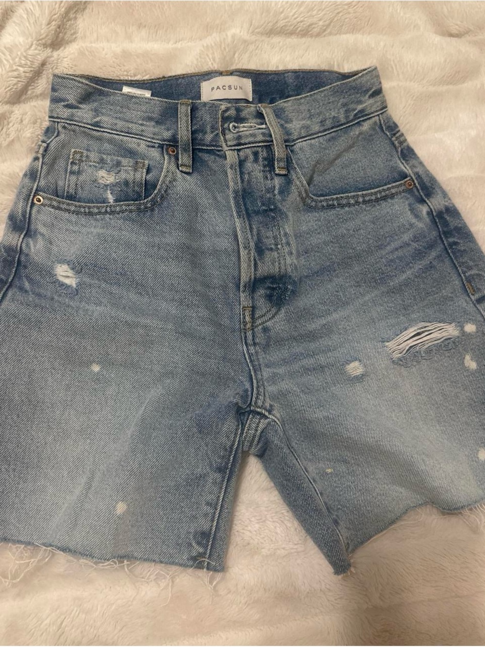PacSun Blue Denim "Dad Short" Waistband Shorts